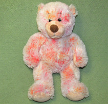 15" Build A Bear Orange Sherbert Teddy Bear Stuffed Animal Brown Nose Plush Toy - $22.50