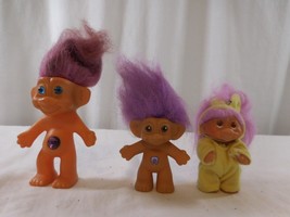 Dam Troll Doll   and 2 Belly Jewel  Trolls Doll   5&quot;  4&quot; + 3&quot; - £8.72 GBP