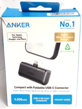 Anker - Nano Power Bank with Built-in Foldable USB-C Connector - Black OPEN BOX - £15.45 GBP