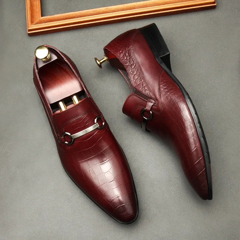 Ing autumn luxury handmade slip on genuine leather dress oxford flat original brand men thumb200