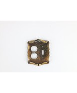 Vintage Antique Brass 2 Outlet 1 Light Switch Plate Cover Face USA Patina - $648.60 MXN