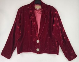 Painted Pony Jacket Womens Large Red Star Print 90s Retro Vintage USA Blazer - £77.86 GBP