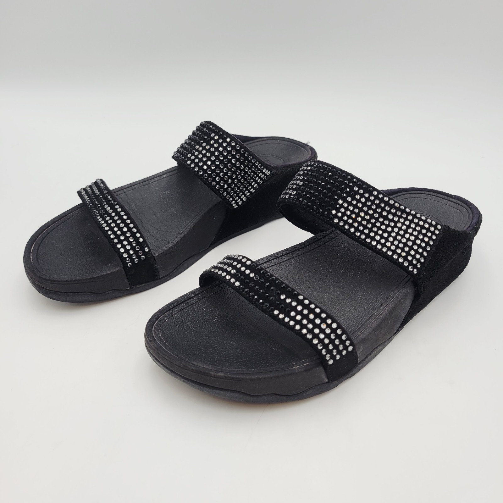 FitFlop Flare Strobe Rhinestone Sandals Black Sz US 9  Item image 3