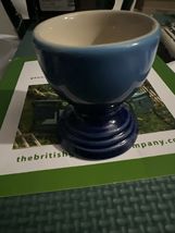 One Le Creuset Egg Cups Holders Deep Teal Blue Stoneware New - $23.37