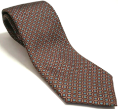 Yves Saint Laurent 100% Silk mens Neck Tie Gold blue red Circles Pattern... - $24.99