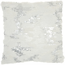Sequined White  Accent Throw Pillow - £39.89 GBP