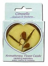 Auroshikha Medium Terra Cotta (2-1\/2in x 1in) Round Flower Candles Citronella - $8.44