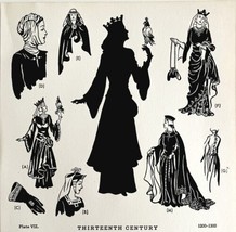13th Century Fashion History 1200-1300 1939 Art Plate Printing Ephemera ... - £22.59 GBP