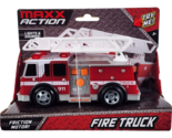 Maxx Action Fire Truck Rescue Vehicle w/ Lights &amp; Sound Rev Motor 3 Yrs ... - $8.98
