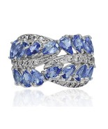 AFJewels 925 Sterling Silver Genuine Tanzanite White Zircon Womens Ring ... - £78.86 GBP