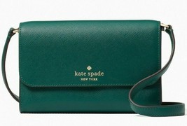 Kate Spade Brynn Flap Crossbody Deep Jade Dark Green K4804 NWT $239 Reta... - £74.38 GBP