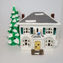 Dept 56 River Road House with Tree VTG 1985. REAR WINDOW DAMAGE. SEE PHOTOS - $20.77