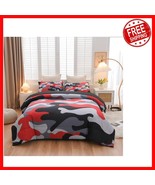 Soft and Stylish Camouflage 5-Piece Bedding Set for Full Beds - Machine ... - $79.19