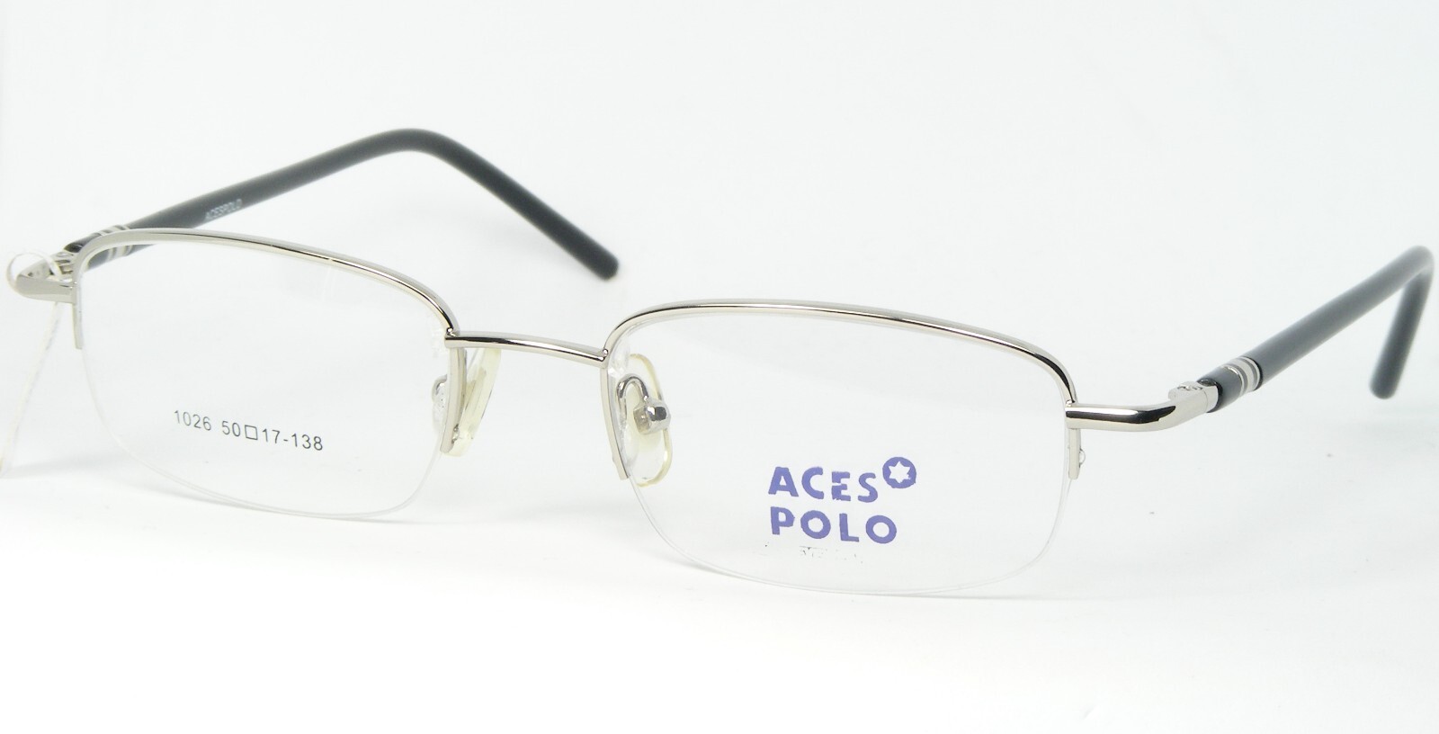 ACES POLO 1026 03 SILVER EYEGLASSES GLASSES METAL FRAME ACESPOLO 50-17-1... - $50.56