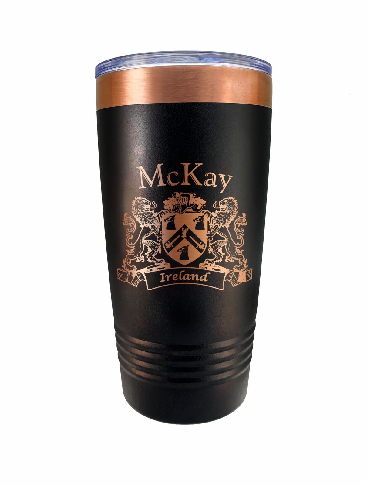 McKay Irish Coat of Arms Black Travel Mug - $27.44