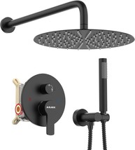 With A Wall-Mounted Shower Faucet, Rough-In Valve, Trim Kit, And A Handheld - £124.90 GBP