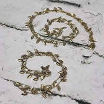 Goldtone Necklace and Choker Set of 2 Chains of Leaves  - £12.44 GBP