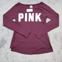 Victorias Secret Shirt Womens XS Burgundy Long Sleeve Pullover Casual Pink Tee - £8.66 GBP