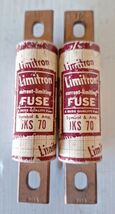 Lot Of 2 BUSSMANN JKS-70 LIMITRON  CLASS J FUSE 70AMP 600VAC - $39.00