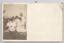 RPPC Six Victorian Women on Lawn 1909 Portland Maine to Woodfords Postcard H27 - £7.86 GBP