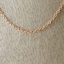 Women&#39;s Necklace 18k Rose Gold Cable Chain 21.93-19.88 inch Width 0.79 mm - £125.60 GBP+
