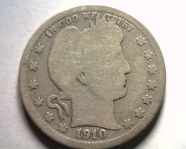 1910 BARBER QUARTER DOLLAR GOOD G NICE ORIGINAL COIN BOBS COINS FAST SHI... - $12.00