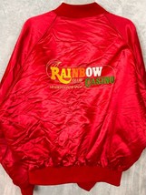 Vintage 80s Rainbow Club casino Henderson, Nevada red satin acetate XL *... - £47.38 GBP