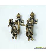 Pair of Vintage Hawaiian Hula Girl Solid Brass Wall mount Hooks - 3.42&quot; ... - £25.03 GBP