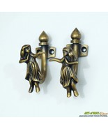 Pair of Vintage Hawaiian Hula Girl Solid Brass Wall mount Hooks - 3.42&quot; ... - $43.75 CAD