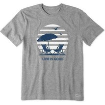 Life is Good Men&#39;s Large 70&#39;s Retro Beach Umbrella Short Sleeve Tee - $23.06