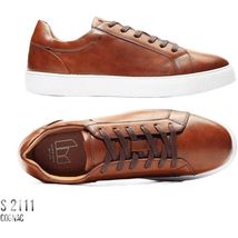 Men Harrison Myles by Santoni Luciano Dressy Sneaker Comfort S2451 Cognac - $59.99