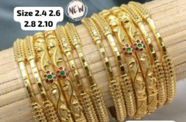 Indian Bollywood Style 1 Gram Gold Plated 12 Bangles Bracelet Kada Jewelry Set - £29.87 GBP