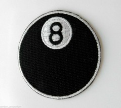 EIGHT BALL 8 BALLED CRAZY POOL BILLIARDS NOVELTY EMBROIDERED PATCH 2.2 I... - $5.36