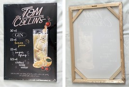 New Tom Collins Recipe Canvas Print Wall Art 15.75&quot; by 22.75&quot; Bar Decor Gin - £27.09 GBP