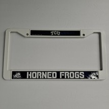 Texas Christian University Horned Frogs License Plate Frame White Purple TCU - £11.07 GBP