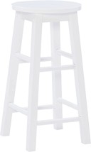 Zeke White 24&quot; Counter Stool with Round Seat by Linon - £47.95 GBP