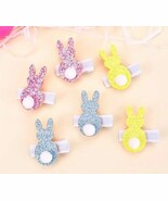 NEW Easter Bunny Rabbit Peeps Girls Glitter Hair Clips - $5.33 CAD