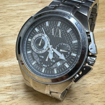 Armani Exchange Quartz Watch Men 50m Silver Steel Chronograph New Batter... - $47.49