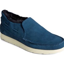 Sperry Men&#39;s Blue Sider Foux Fur Lined Slip On Sneaker Shoes Size US 12 EUR 46 - $67.77
