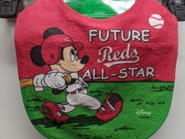 Disney Wincraft Cincinnati Reds Baseball Mickey Mouse Future All Star Baby Bib  - £7.10 GBP