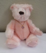 Applause Danny Peach Bear With Necklace October Birthstone 9&quot; - $12.86