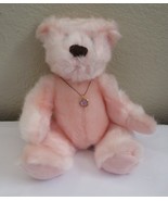 Applause Danny Peach Bear With Necklace October Birthstone 9&quot; - $12.86
