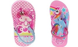 Hello Kitty  Toddler Girl&#39;s Beach Flip Flops Sandals Size -11-12 - £8.30 GBP