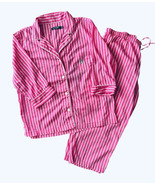 Lauren Ralph Lauren Women&#39;s Cotton Pink Capri Striped Pajama 2 Pc XL Lou... - $37.14