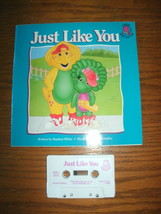 Barney the Purple Dinosaur Just Like You Book &amp; Cassette Tape w/ Baby Bo... - $9.95