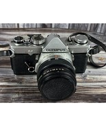 Olympus OM-1 35mm Film Camera + 50mm F.Zuiko f/1.8 Lens w/ Case - Works! - $199.99