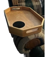 Vintage Wooden Over-Arm Sofa Tray with Cup Holder – Made in Taiwan R.O.C. - $31.00