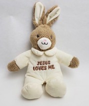 Jesus Loves Me Brown Bunny Rabbit Stuffed Plush Toy Musical Singing *See Video - £27.22 GBP