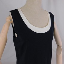 Chico&#39;s Women Black White Sleeveless Top Blouse Shirt Sz 1 - £11.28 GBP