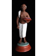 Vtg Hand Painted Indian Clay Krishnanagar Look Unsigned Man Food Carrier... - $463.85 MXN